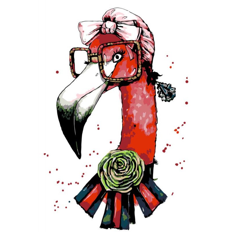 Картина за номерами. Rosa «Fashion Flamingo» 35х45см