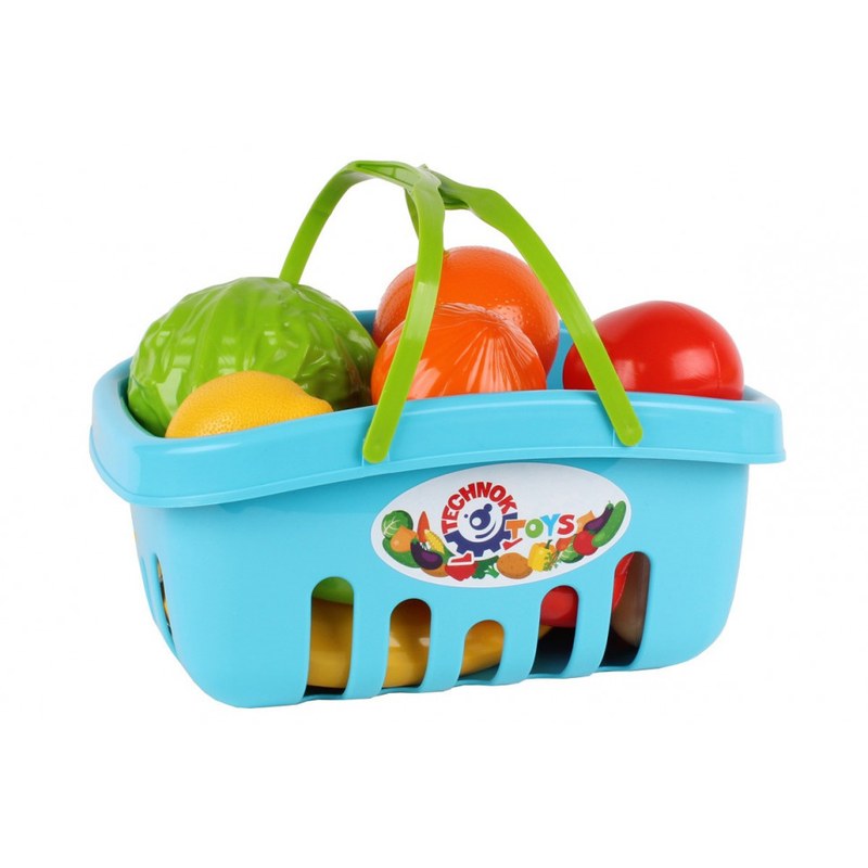 Ігровий набір продуктів в кошику Блакитний
