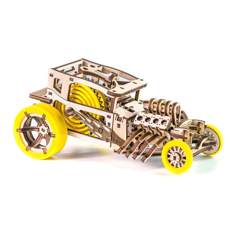 Дерев’яний конструктор «Hot Rod» Time for Machine T4M380303 Жовтий