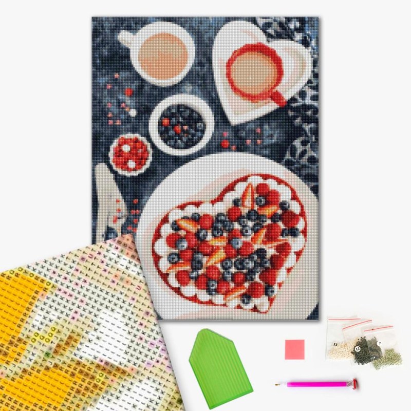 Алмазна мозаїка «Ягідний десерт» Brushme 40х50 см
