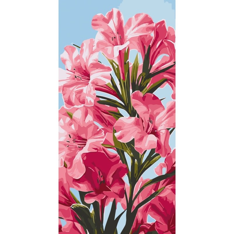 Картина за номерами «Pink flowers» 40х80 см