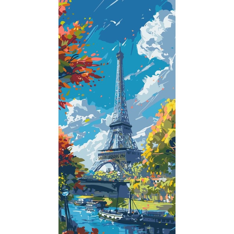 Картина за номерами «Eiffel Tower» 40х80 см