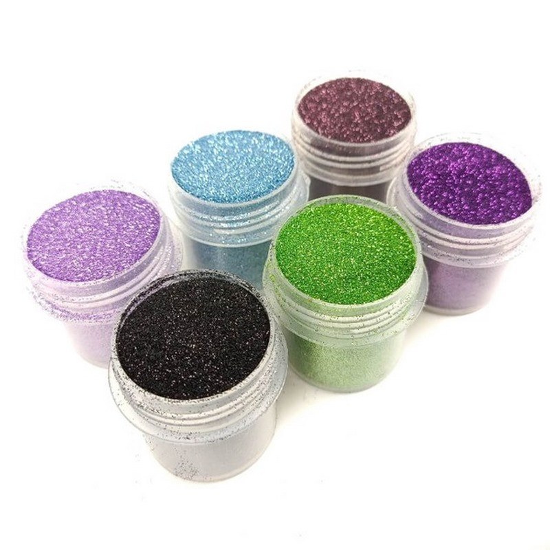 Набір гліттеру для біо-тату «Великий № 4» glitter-set-big-6x-4, 6 штук по 12 мл