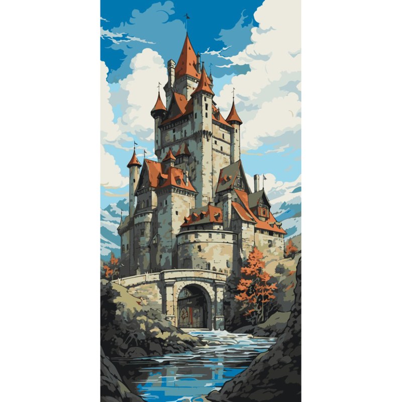Картина за номерами «Казковий замок» 40x80 см