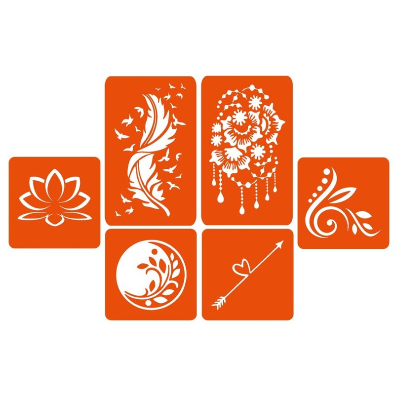 Набір кольорової хни з трафаретами для біо-тату №3 v2 color-henna-set-03 v2