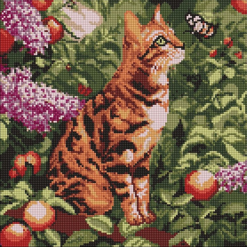 Алмазна мозаїка «Бенгальський кіт» ©art_selena_ua, 40х40 см