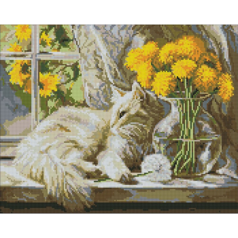 Алмазна мозаїка «Муркотливе сонце» ©art_selena_ua, 40х50 см