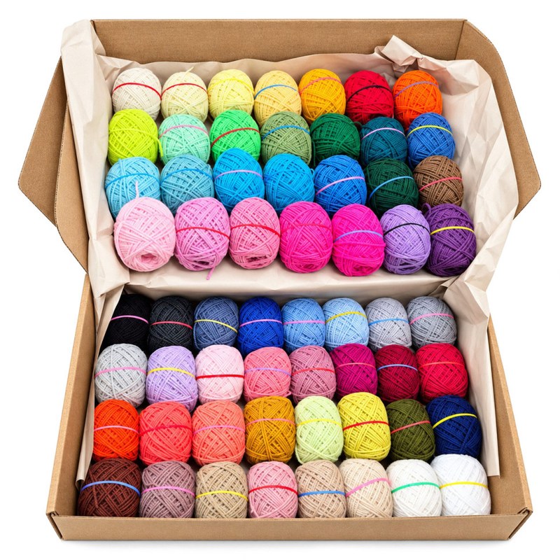 Великий набір для в’язання іграшок Candy-yarn CY22_15573_10657, 60 кольорів по 12 грам