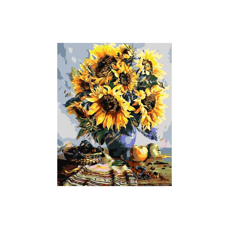 Картина по номерах «Жовті соняшники» 40x50 см