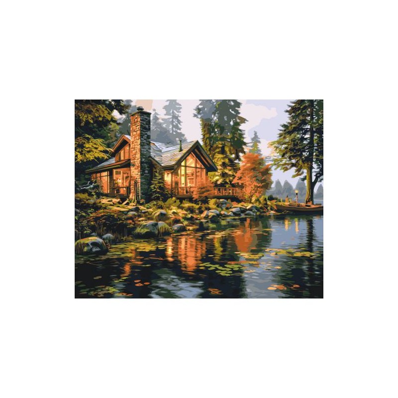 Картина по номерах «Будинок з терасою» 40x50 см